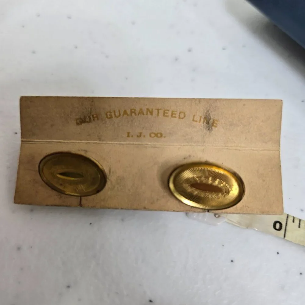 Chain Cufflinks Gold Tone Vintage Textured Oval Basic New Mens Double Sided New